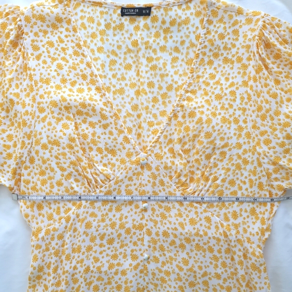 Cotton On yellow floral summer dress, size 4 - Picture 6 of 8